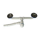 Сифон для подвійної кухонної мийки 115мм діаметром TPTS-6130 з трубою 32мм труба, фото 2