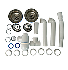 Сифон для подвійної кухонної мийки 115мм діаметром TPTS-6130 з трубою 32мм труба, фото 4