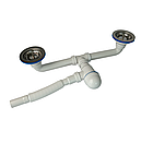 Сифон для подвійної кухонної мийки 115мм діаметром TPTS-6130 з трубою 32мм труба, фото 9