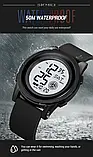Спортивний електронний водонепроникний годинник Skmei 2082BKWT Black-White, фото 4