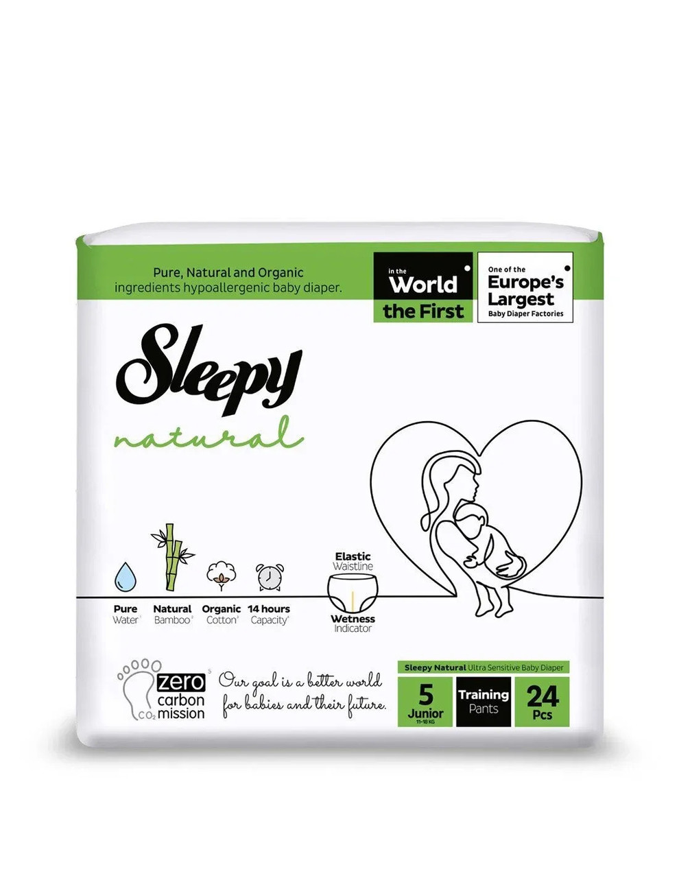 Підгузки-трусики дитячі Sleepy Natural Natural Junior 5 (11-18 кг) 24 шт