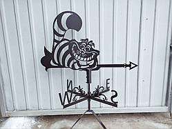 Флюгер Чеширський кіт з металу 2 мм, флюгер на дах