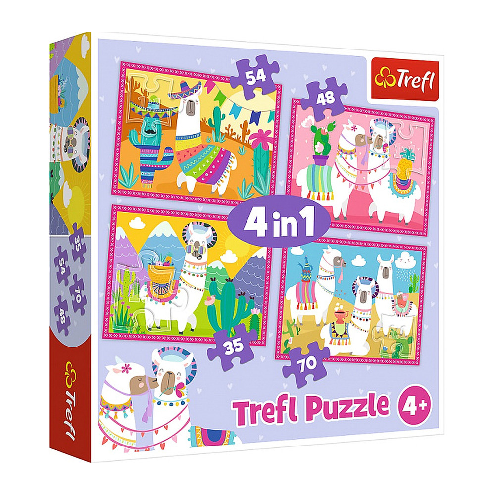 Пазл 4 в 1 "Лами", 35-48-54-70 елементів Trefl (5900511343229)