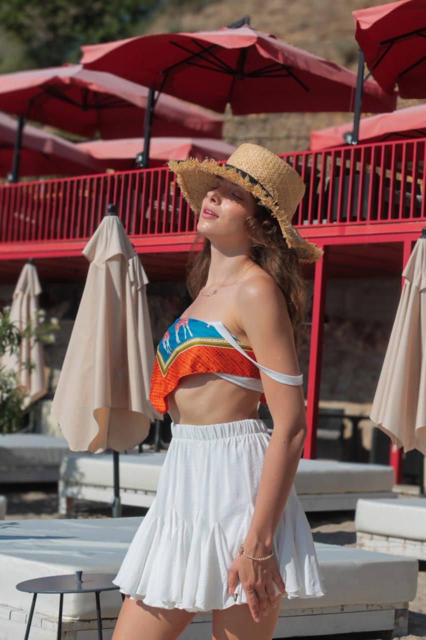 Літня трендова біла спіднця-шорти., фото 1