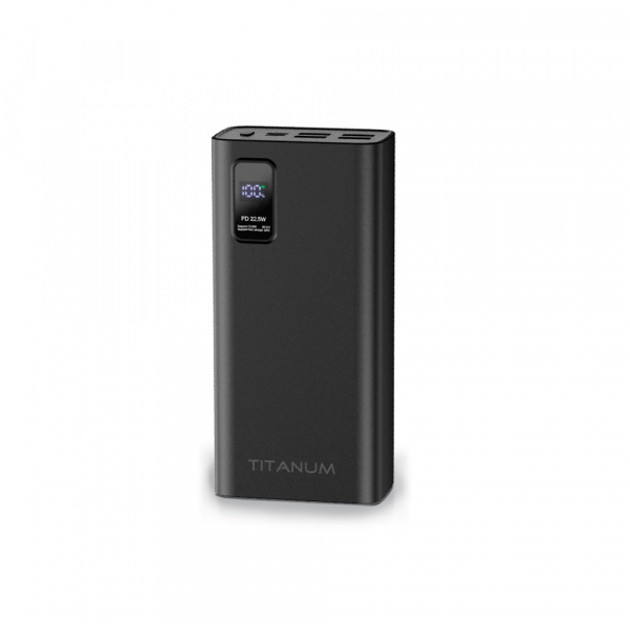 УМБ Повербанк Power Bank TITANUM 728s 30000mah 22.5w black (чорний), фото 1