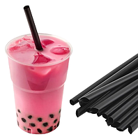 Трубочка фреш BUBBLE TEA чорна (1см*21см) 250шт/уп в інд. уп.