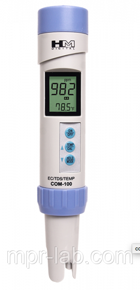 Професійний TDS/EC/Temp метр HM COM-100 АТС, 0 – 9990 µS; 0 – 5000 ppm. U.S.A.