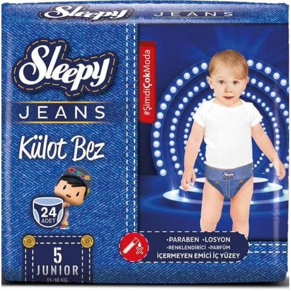 Підгузки-трусики дитячі Sleepy Jeans Junior 5 (11-18 кг) 24 шт