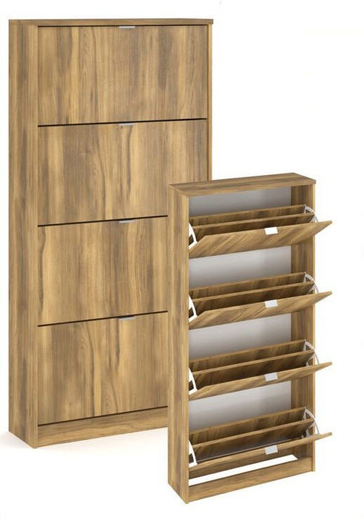 Висока Тумба для взуття 4Д ТО-600 Дуб бароко (60х26.8х166 см) Mebel Service