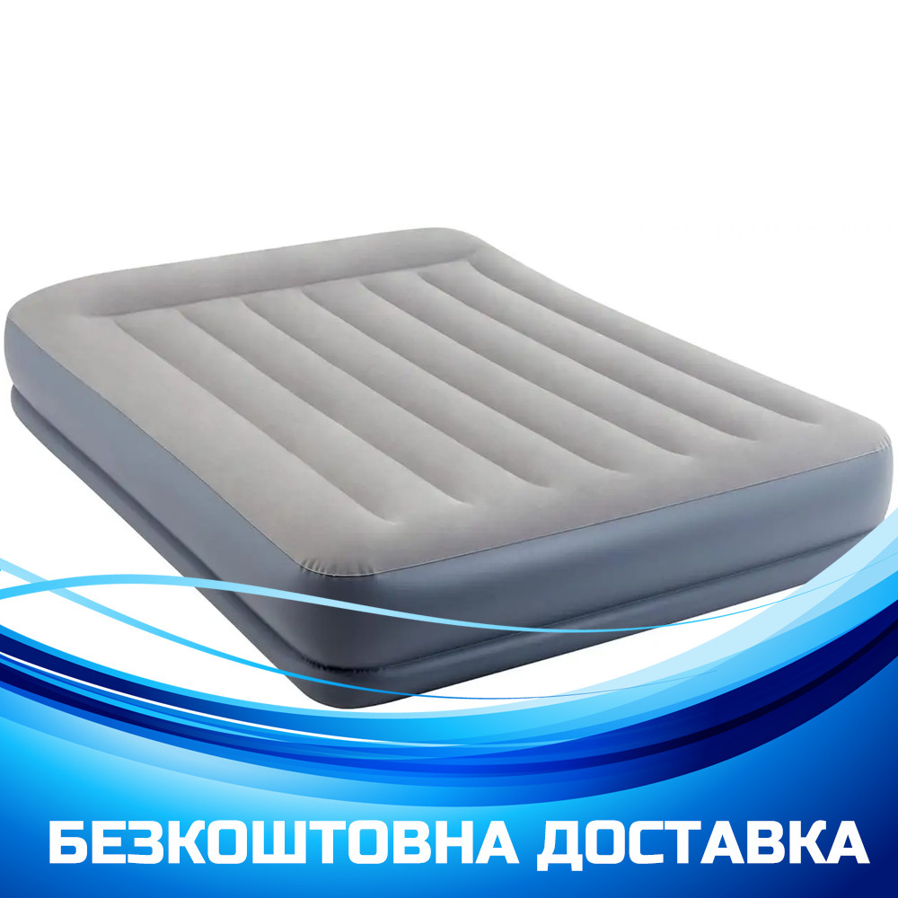 Надувне ліжко із вбудованим електронасосом (підголовник, 152-203-30 см.) Intex 64118 ND, фото 1