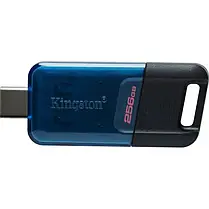 USB Flash 256GB 3.2 Kingston DT80M Type-C black/blue, фото 4