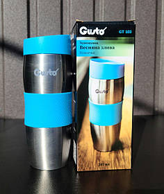 Термокружка Gusto Весняна злива GT-103-Blue 380 мл блакитна