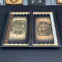 Нарди дерев'яні подарункові Лев 50×23 см довгі нарди, фото 3