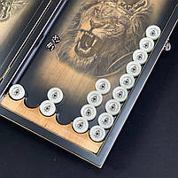 Нарди дерев'яні подарункові Лев 50×23 см довгі нарди, фото 8