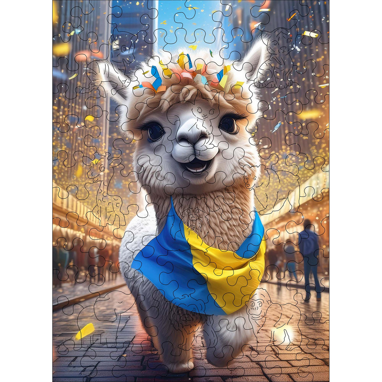 Дерев'яний дитячий пазл Woods Story Альпака, фото 1