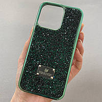 Чохол для Apple iPhone 13 Pro блискучий з камінням чохол на телефон айфон 13 про зелений s2q