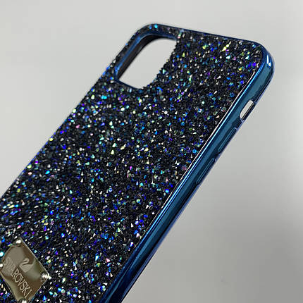 Чохол для Apple iPhone 11 Pro Max блискучий з камінням чохол на телефон айфон 11 про макс синій s2q, фото 2