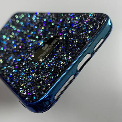 Чохол для Apple iPhone 11 Pro Max блискучий з камінням чохол на телефон айфон 11 про макс синій s2q, фото 3