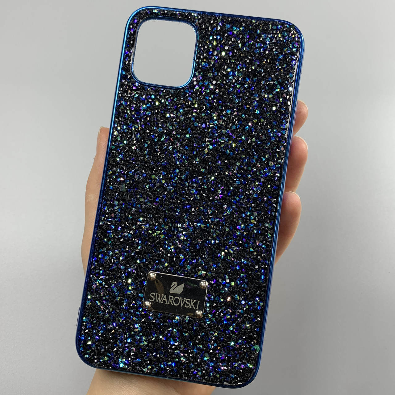 Чохол для Apple iPhone 11 Pro Max блискучий з камінням чохол на телефон айфон 11 про макс синій s2q