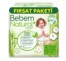 Підгузки Bebem Natural 6 Extra large 15+ кг 32 шт (8690536831982).