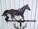 Флюгер Кінь №4 з металу 2 мм, флюгер на дах, фото 3