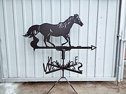 Флюгер Кінь №4 з металу 2 мм, флюгер на дах