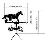 Флюгер Кінь №4 з металу 2 мм, флюгер на дах, фото 2