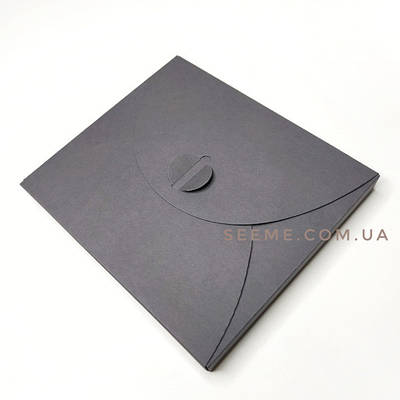 Коробка-конверт 150х130х15 мм, колір обсидіан