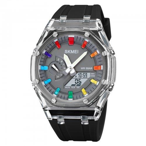 Спортивний електронний водонепроникний годинник Skmei 2100BKGY Black-Grey, фото 1