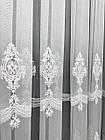 Ціна за 2.8 м! Тюль на бамбуковій основі з красивою вишивкою. Колір: молочний, фото 5