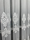 Ціна за 2.8 м! Тюль на бамбуковій основі з красивою вишивкою. Колір: молочний, фото 6