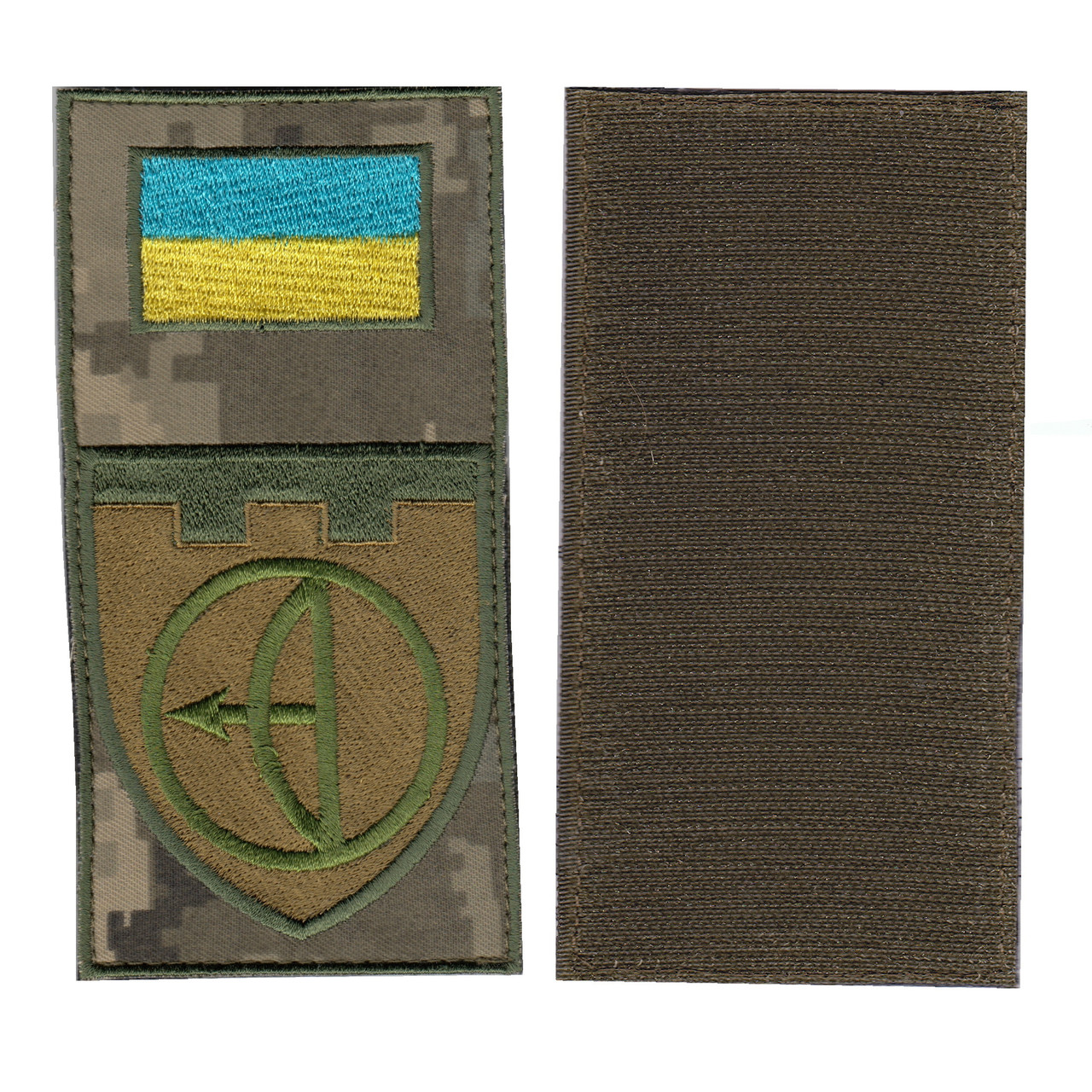 Шеврон військовий / армійський,112 ОБрТрО, олива  на пікселі, ЗСУ. 14 см * 7 см, фото 1