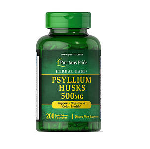 Порошок із лушпиння подорожника (псиліум) Puritan's Pride Psyllium Husks 500 мг 200 капс.