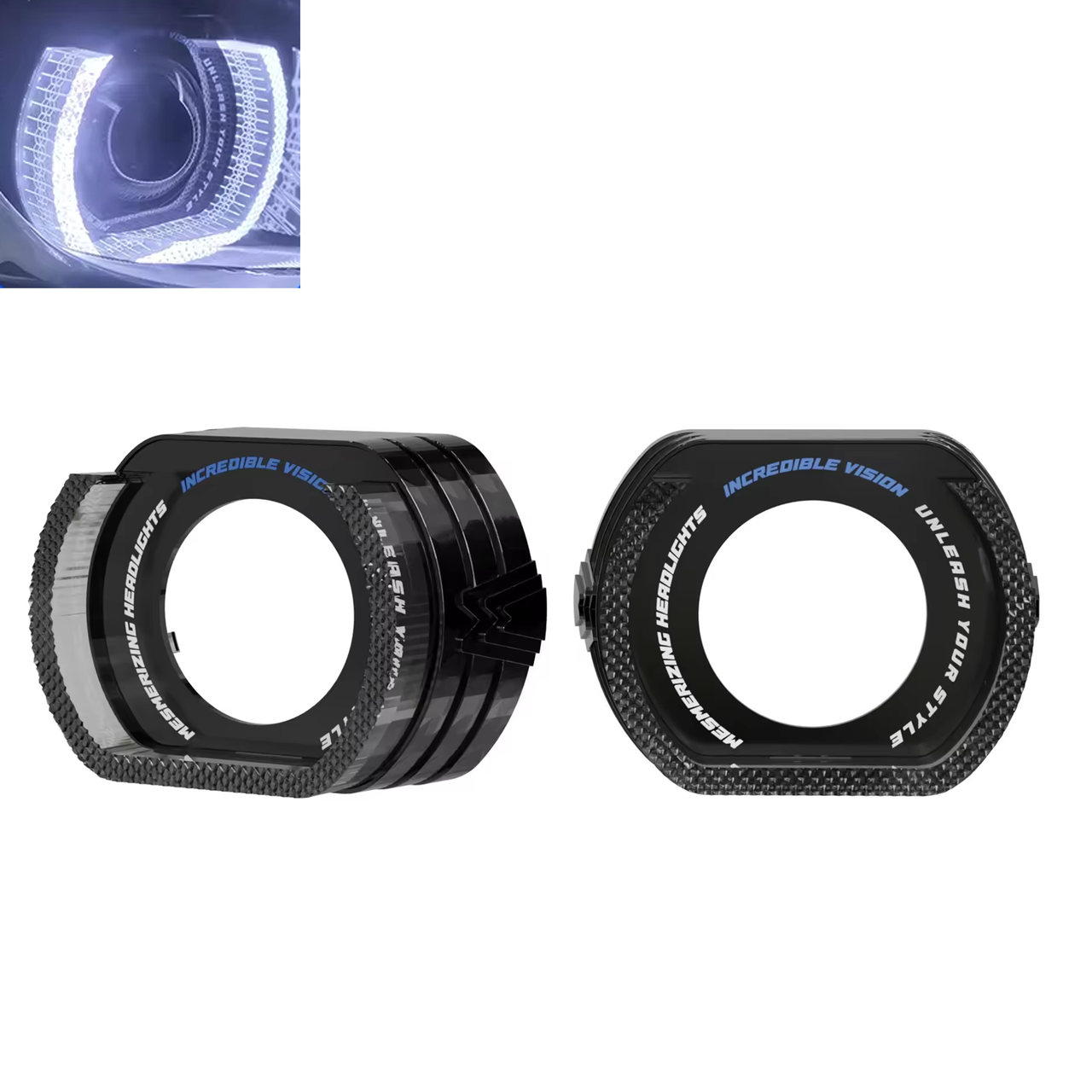 Маски для лінз з LED підсвіткою 5D angel eyes white color BSmart Shroud 3.0 дюйма, фото 1