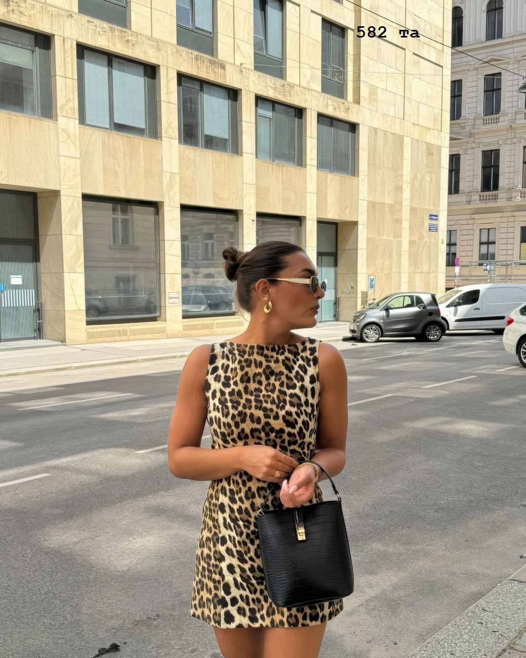 Стильна леопардова міні сукня 582 та, фото 1