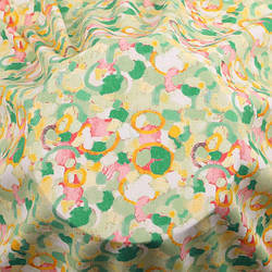 Тканина 100% віскоза LuxFabric 153 г/м² 1,45 м 1 м принт Green daffodil
