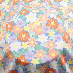 Тканина 100% віскоза LuxFabric 153 г/м² 1,45 м 1 м принт Lily multicolored