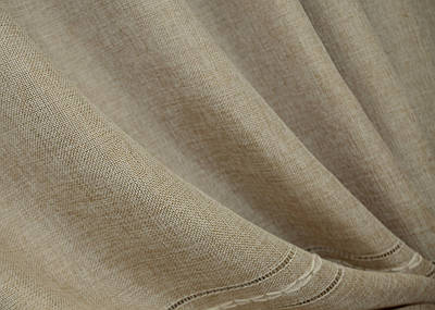 Однотонна тканина льон, мережка. Висота 2,9м. Колір бежевий. Код 1403ш