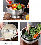 Друшляк сито з неіржавкої сталі 18x11,5 см. EB-18093 з вушками, фото 2