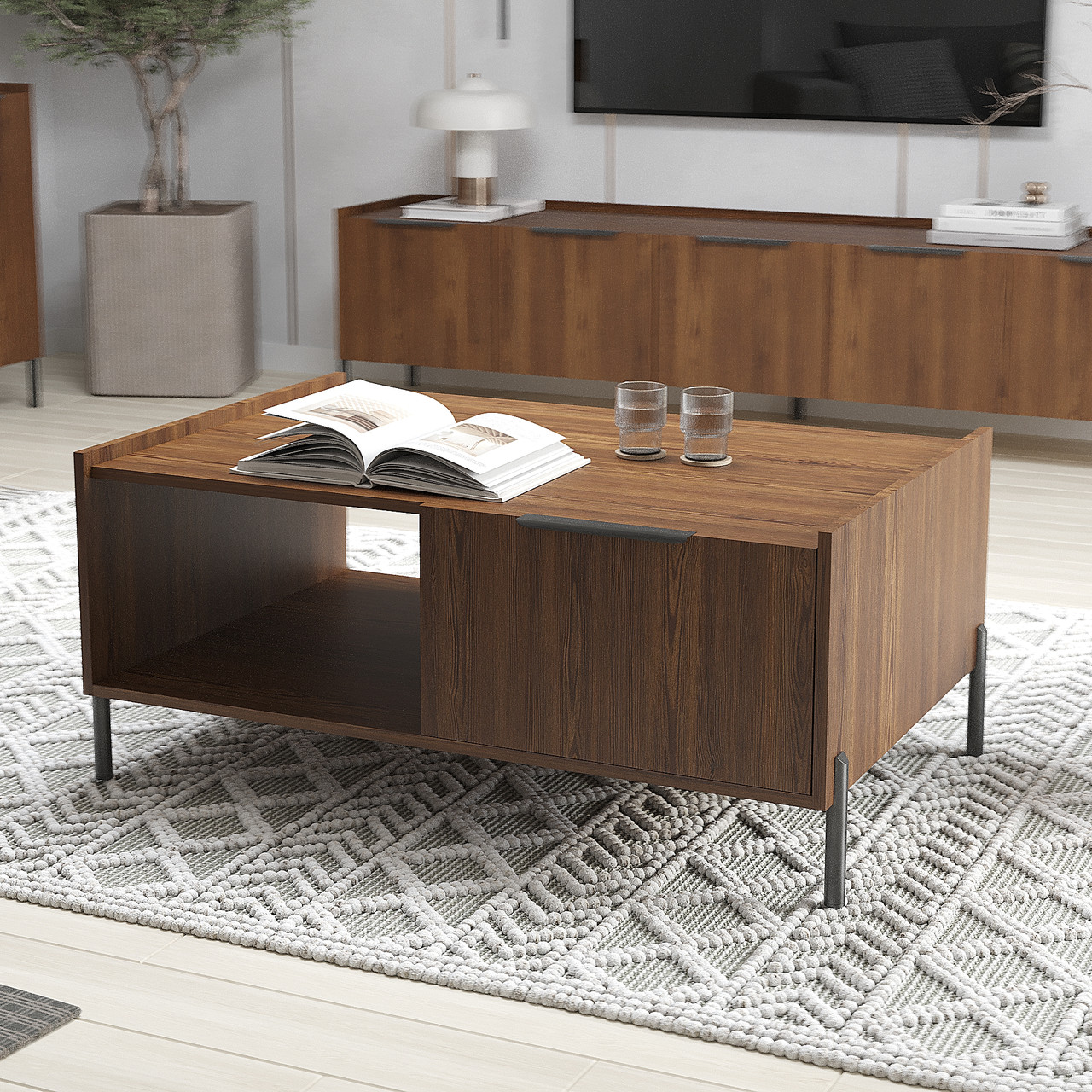 Журнальний столик Ларго з ящиком 460х1040х680 мм Дуб Родос, фото 1