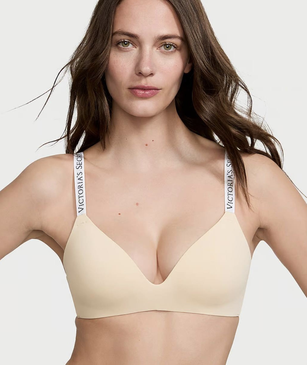 Бюстгальтер бежевий без кісточок Victoria’s Secret (Вікторія Сікрет), оригінал