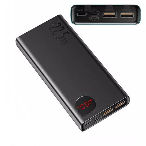 Повербанк 20000 mAh Baseus Adaman 22.5W, QC 3.0+PD 3.0, зовнішній акумулятор, батарея, УМБ, power bank