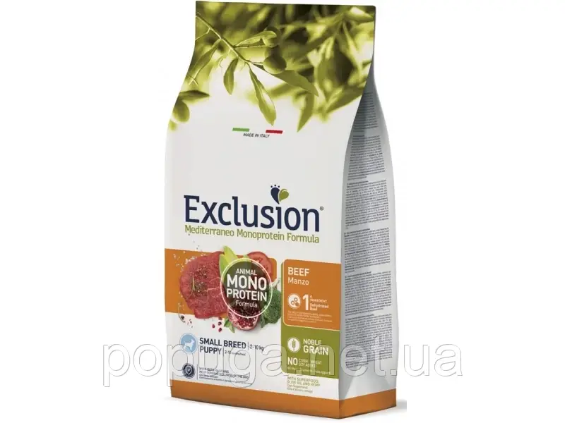 Exclusion (Ексклюжн) Puppy Beef Small Breed сухий монопротеїновий корм для цуценят малих порід, ЯЛОВИЧИНА 7кг