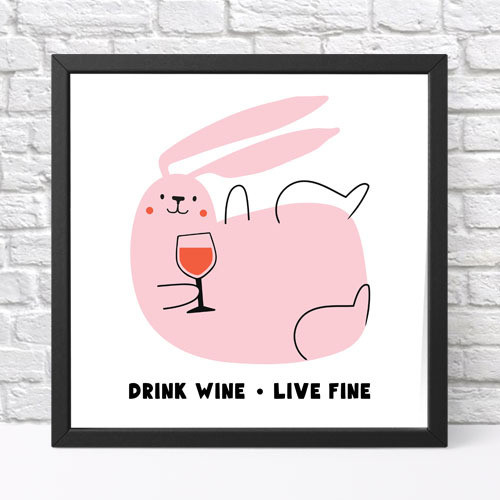 Постер в рамці Drink wine 30x30 см (KMT_23NY005_BL)