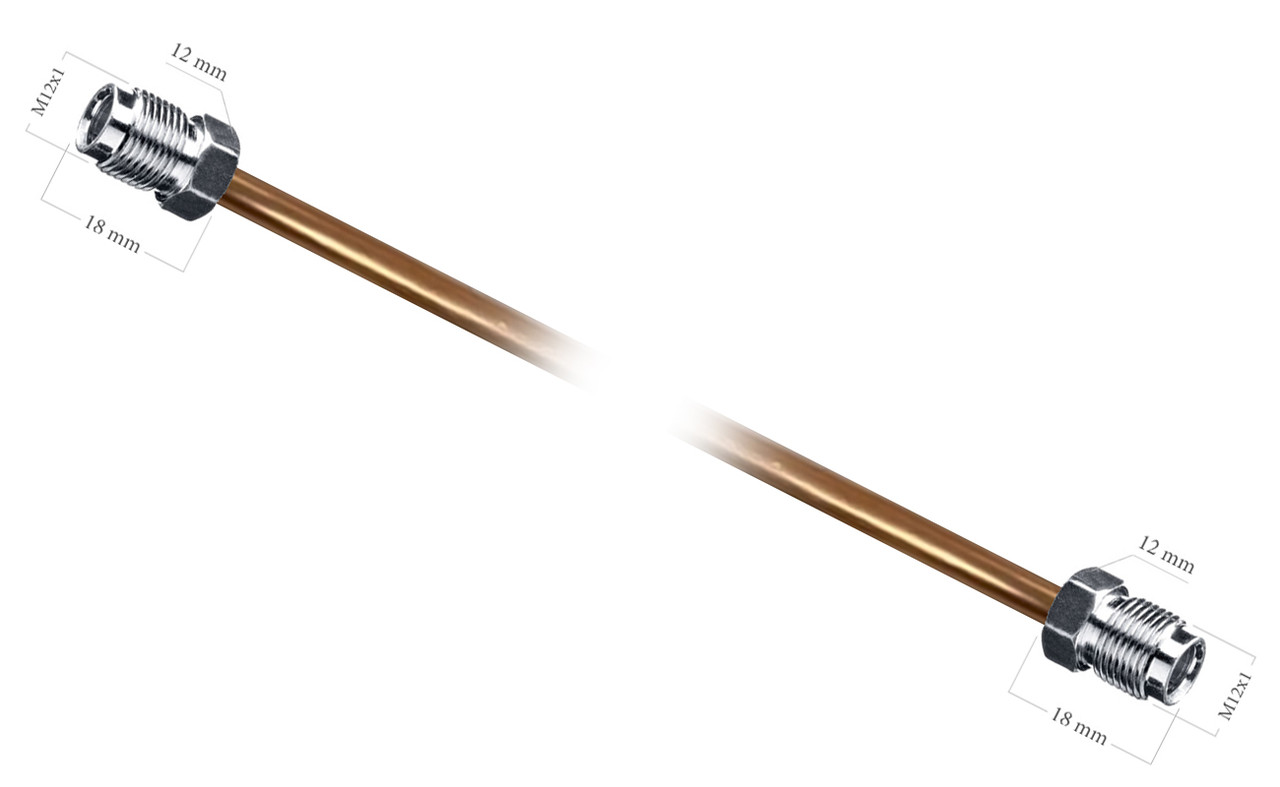 Гальмівна трубка WP WP-631, мідна (довжина - 450 мм., Ø-6,35 мм., різьба - М12х1/М12х1), фото 1