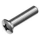 DIN966 М8х40 сталь 4.8 гвинт цинк білий повна різьба крок 1,25 (100шт.) [5M32000005M3804020] напівпотайна PH4 Metalvis