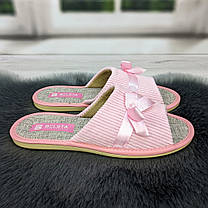 Тапочки жіночі домашні Белста з відкритим носком вельветові рожеві 2851, фото 3