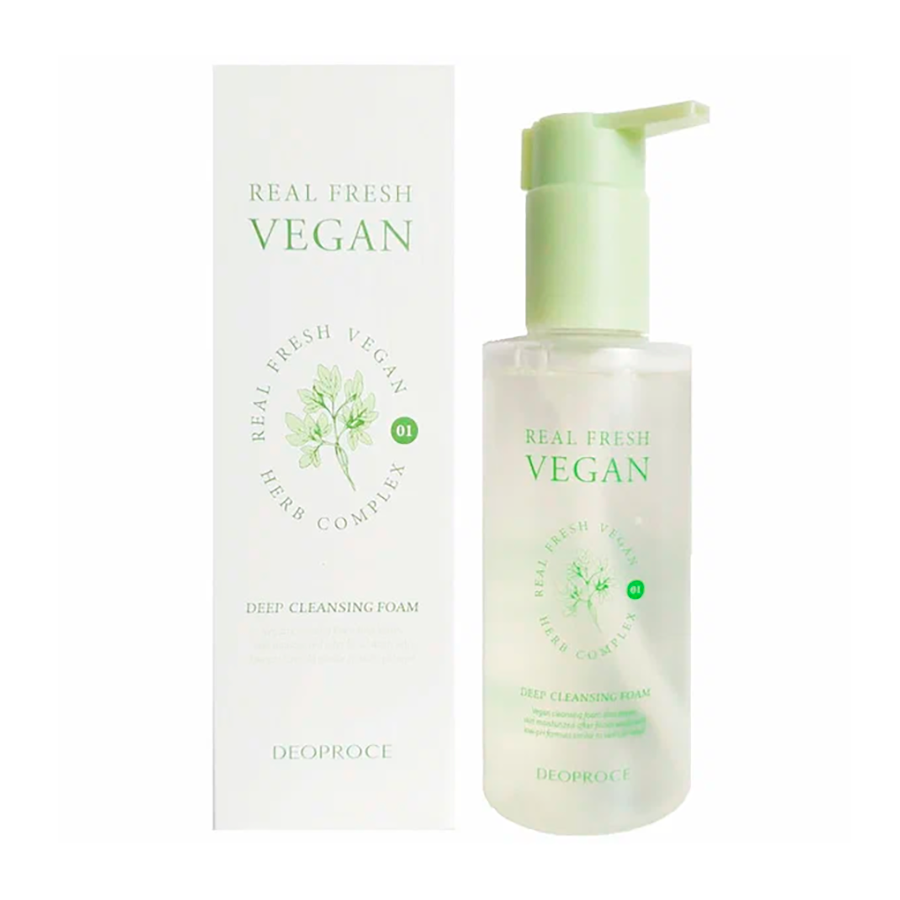 Пінка освіжаюча з рослинними екстрактами Deoproce Real Fresh Vegan Deep Cleansing Foam 200 мл