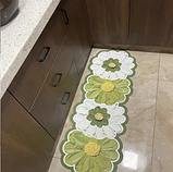 Зелений килим 160*50 прогумованийз ефектом 3D декоративний для кухні ванної туалету спальні коридору балкону безворсовий, фото 3