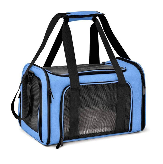 Сумка переноска для котів та собак 31x45x30 см CosmoPet CP-47-2 Jeans Blue
